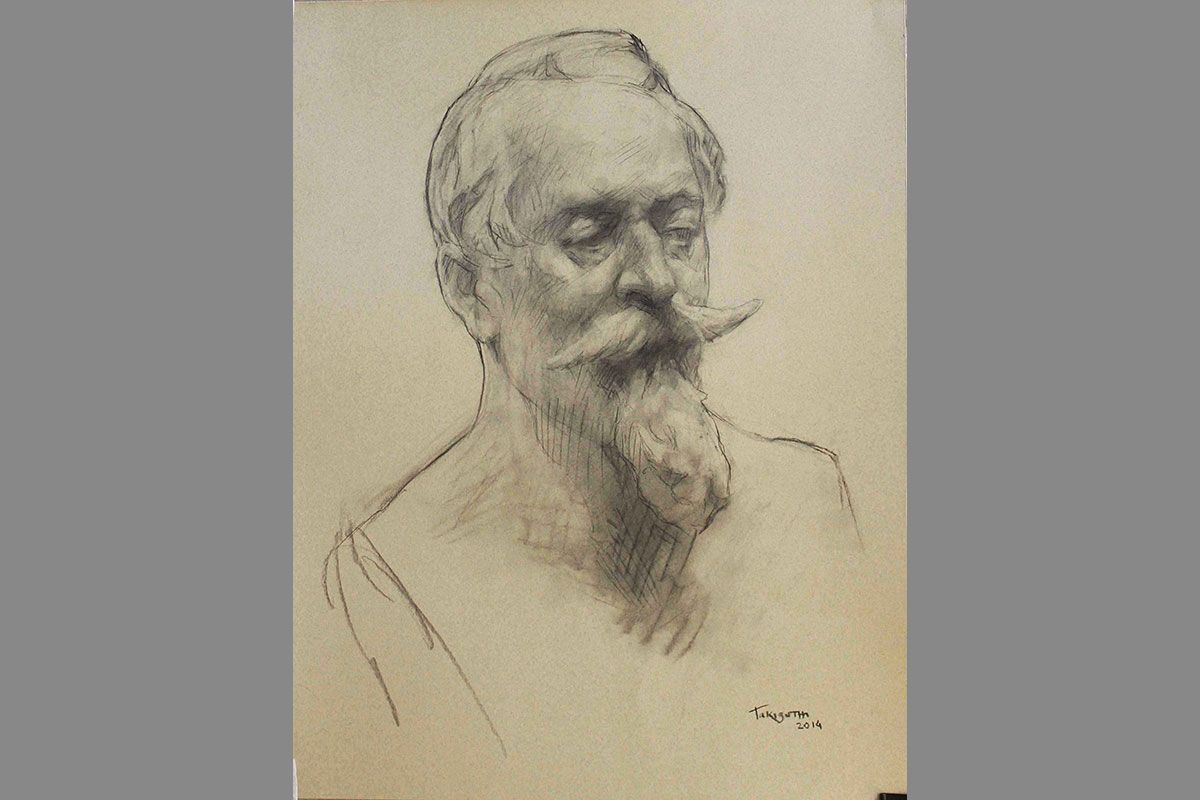 Desenho-em-carvao-a-partir-da-obra-Napoleao-III-de-Carpeaux