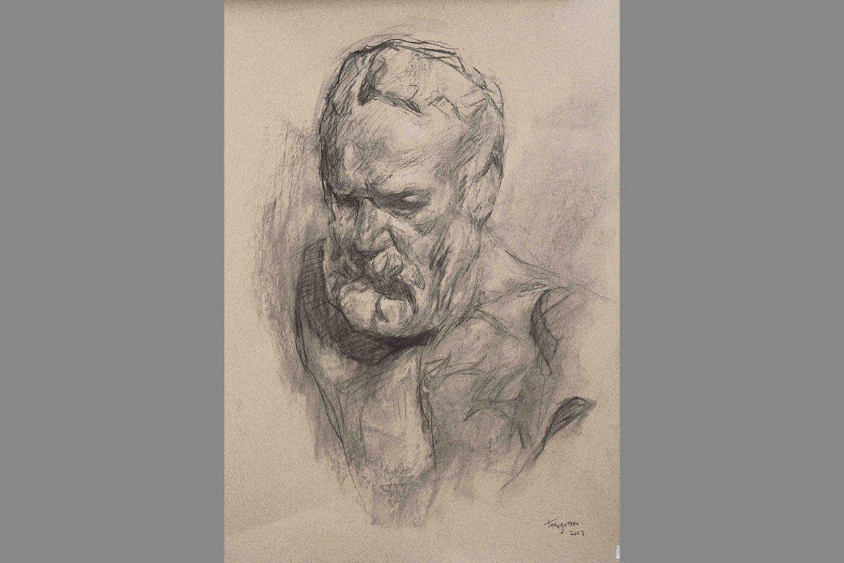 Desenho-em-carvao-a-partir-da-obra-Victor-Hugo-de-Rodin